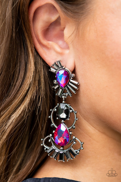 Paparazzi Ultra Universal - Pink Iridescent Earrings