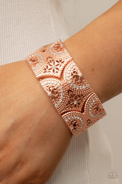 Paparazzi Wheeling and Dealing Shiny Copper Bracelet