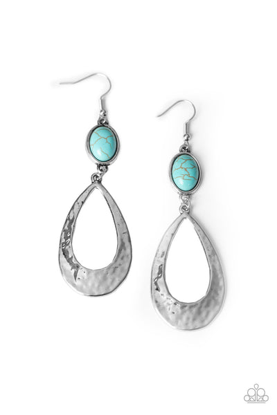 Paparazzi Badlands Baby - Blue Earrings