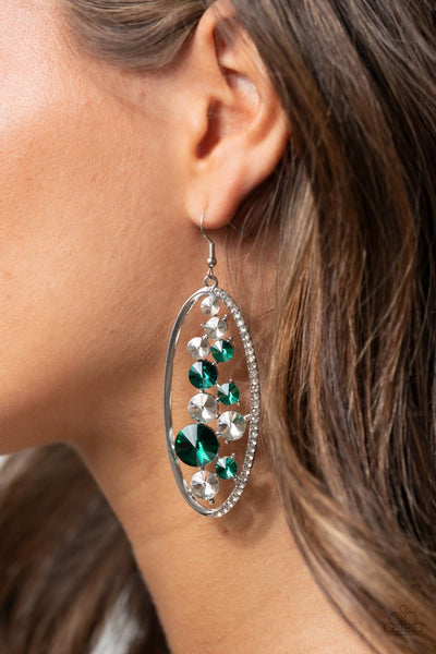 Paparazzi Rock Candy Bubbly - Green Earrings