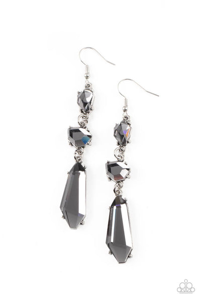 Paparazzi Sophisticated Smolder Silver Earrings