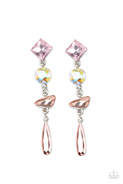 Paparazzi Rock Candy Elegance Pink Earrings