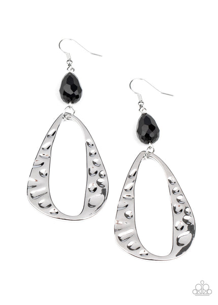 Paparazzi Enhanced Elegance - Black Earrings
