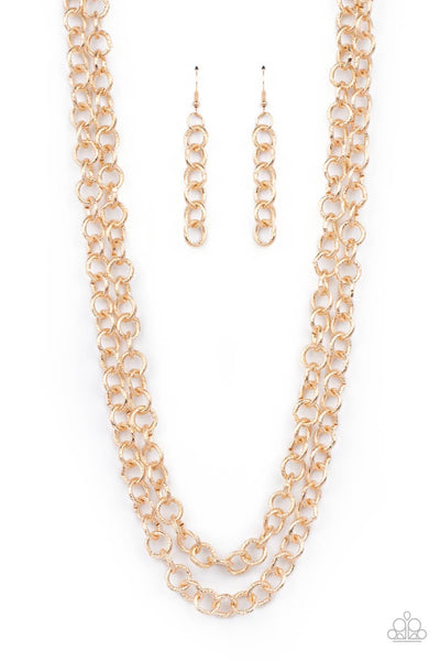 Paparazzi Grunge Goals Gold Necklace