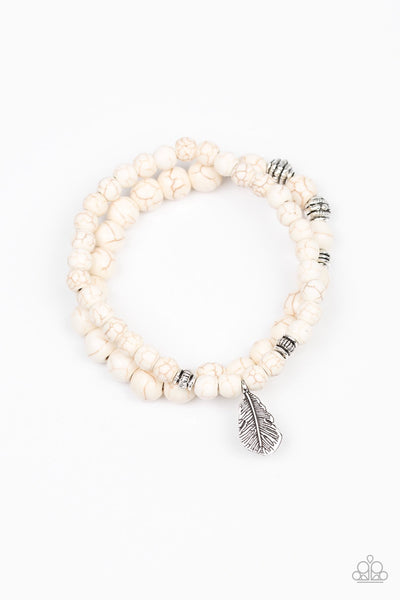Paparazzi Desert Dove - White Bracelet