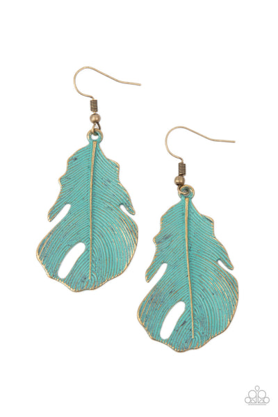Paparazzi Heads QUILL Roll - Brass Earrings