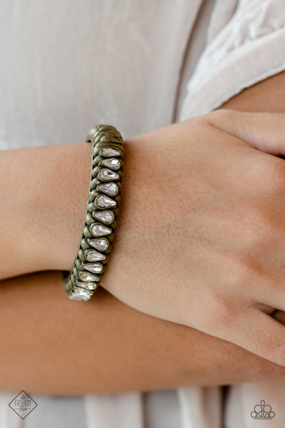 Paparazzi Crafted Coals - Brass Hinged Bracelet