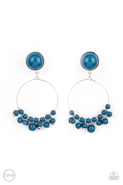 Paparazzi Cabaret Charm - Blue Clip on Earrings
