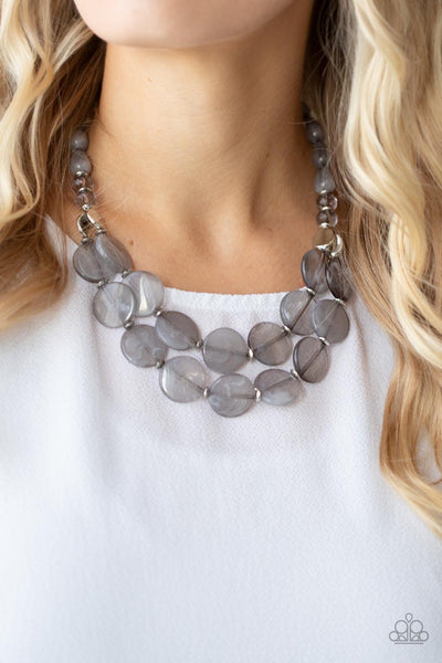 Paparazzi Beach Day Demure Silver Necklace
