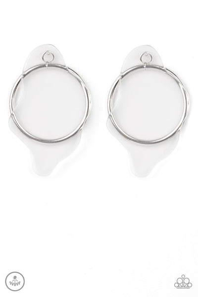 Paparazzi Clear the Way White Earrings