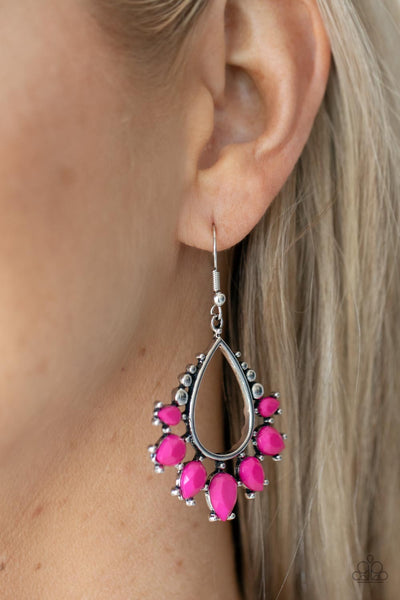 Paparazzi Flamboyant Ferocity Pink Earrings