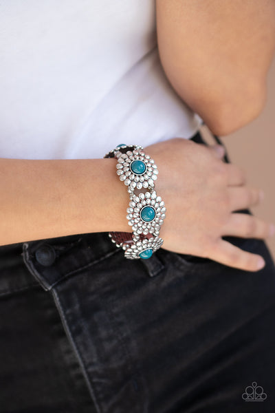 Paparazzi Bountiful Blossoms - Blue Bracelet