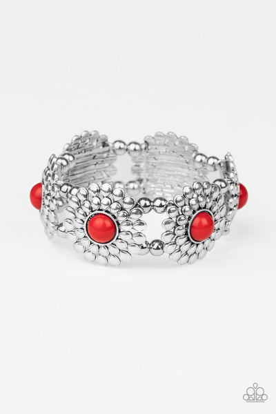 Paparazzi Bountiful Blossoms - Red Bracelet