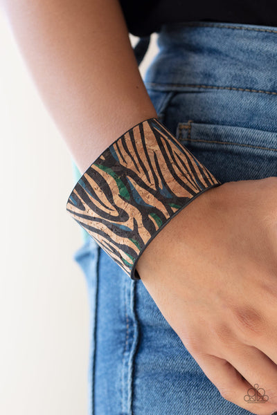 Paparazzi Show Your True Stripes - Blue cuff bracelet
