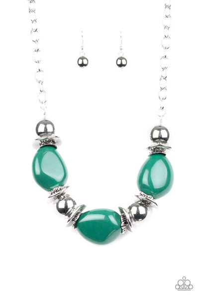 Paparazzi Vivid Vibes - Green Necklace