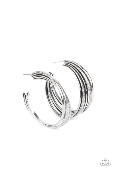 Paparazzi In Sync Silver Earrings