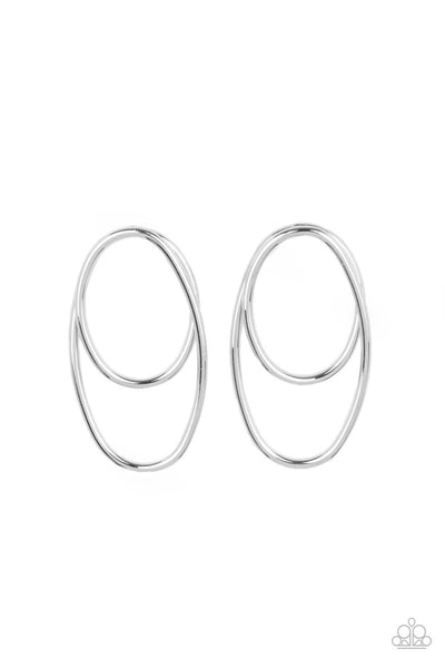 Paparazzi So OVAL-Dramatic - Silver Earrings