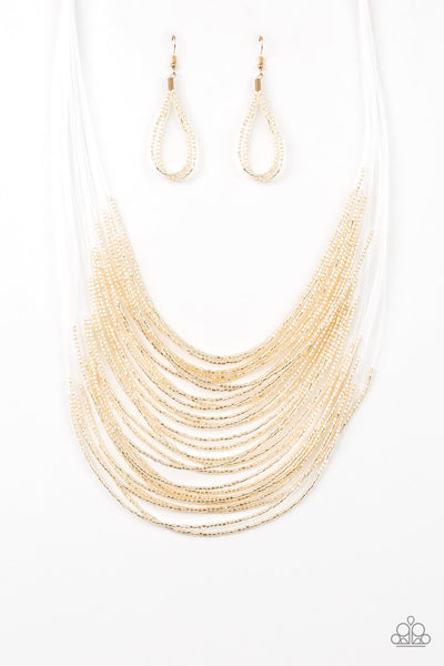 Paparazzi Catwalk Queen - Gold Seed Bead Necklace