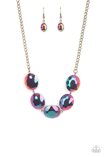 Paparazzi Cosmic Closeup Brass Necklace