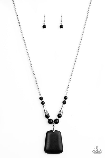 Paparazzi Sandstone Oasis - Black Necklace
