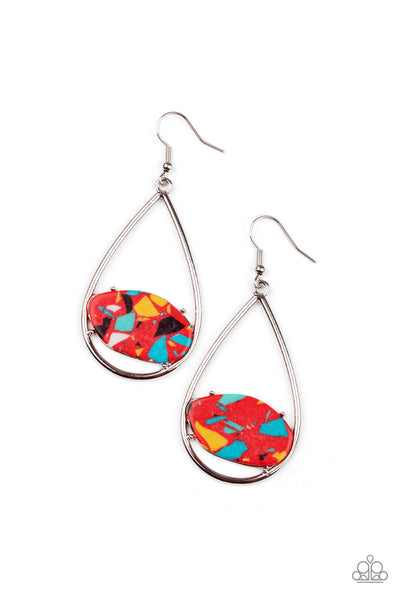 Paparazzi Tropical Terrazzo - Red Earrings