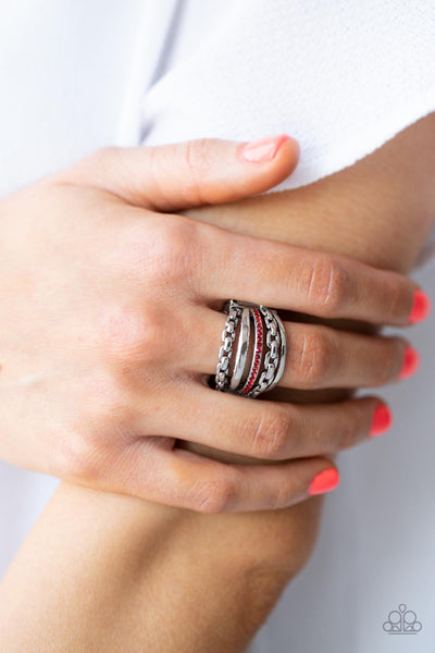 Paparazzi LINK Out Loud Red Ring