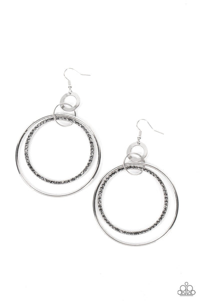 Paparazzi Haute Hysteria Silver Earrings