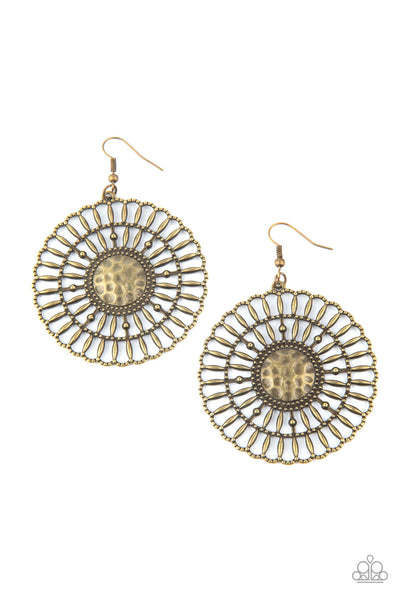 Paparazzi Rustic Groves - Brass Earrings