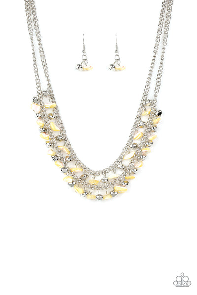 Paparazzi Pebble Pioneer - Yellow Necklace