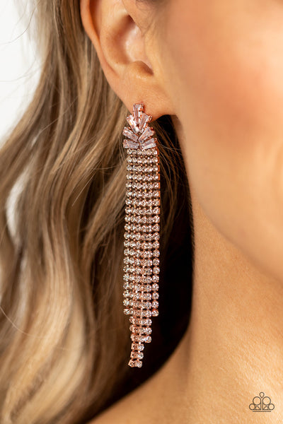 Paparazzi Overnight Sensation - Copper Earrings