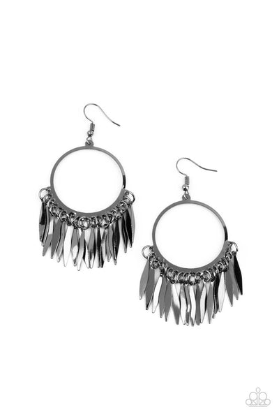 Paparazzi Radiant Chimes Black Earrings