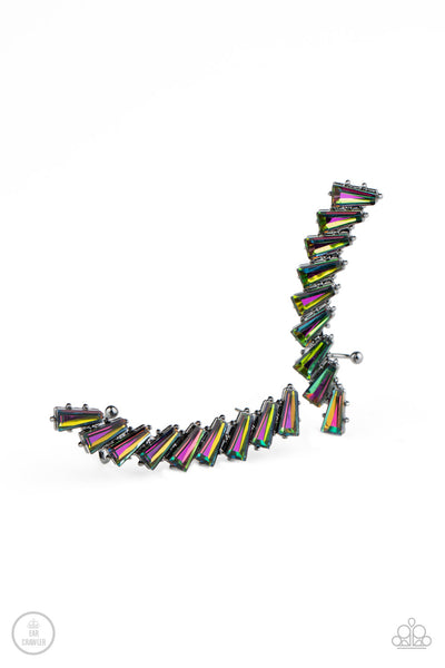 Paparazzi I Think ICE Can - Multi Oil Spill Ear Crawler Earrings