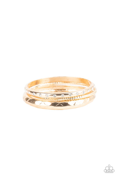 Paparazzi Confidently Curvaceous Gold Bangle Bracelets