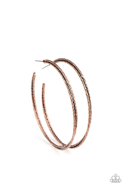 Paparazzi Curved Couture - Copper Earrings