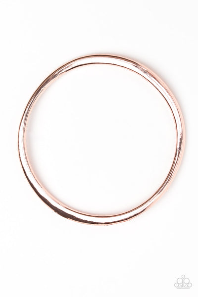 Paparazzi Awesomely Asymmetrical Rose Gold Bangle Bracelet