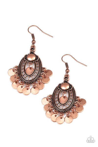 Paparazzi Chime Chic - Copper Earrings