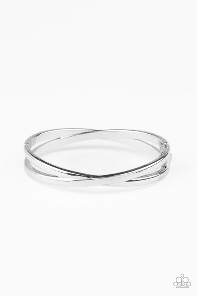 Paparazzi Crossing Over - Silver Bangle Bracelet