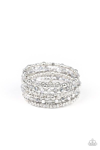 Paparazzi Paparazzi ICE Knowing You Silver Coiled Bracelet