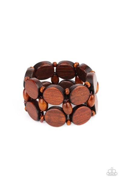 Paparazzi Beach Bravado Brown Bracelet