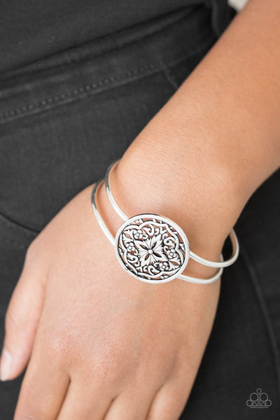 Paparazzi Mandala Majesty - Silver Hinged Bracelet