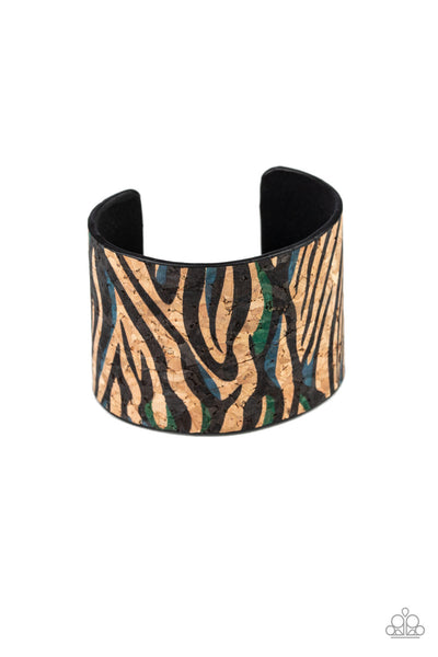 Paparazzi Show Your True Stripes - Blue cuff bracelet