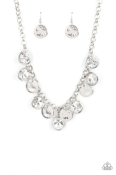Paparazzi Spot On Sparkle - White Necklace
