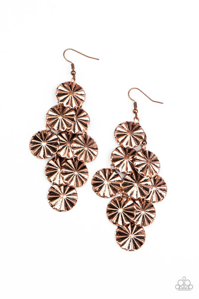 Paparazzi Star Spangled Shine - Copper Earrings