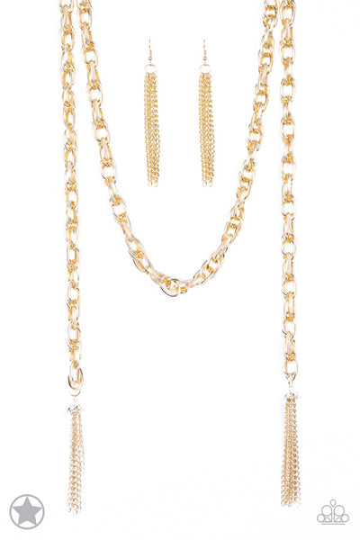 Paparazzi SCARFed for Attention - Blockbuster Gold Necklace