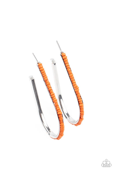 Paparazzi Beaded Bauble - Orange Seed Bead Earrings