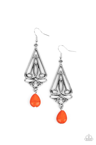 Paparazzi Transcendent Trendsetter Orange Earrings