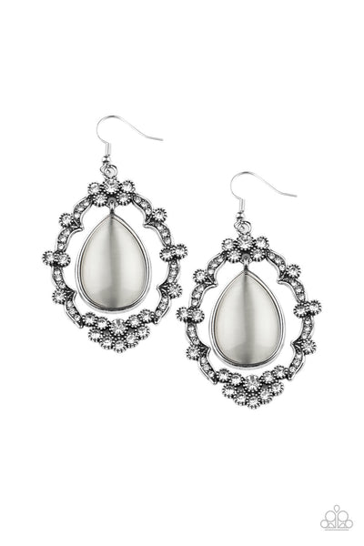 Paparazzi Icy Eden - White Earrings