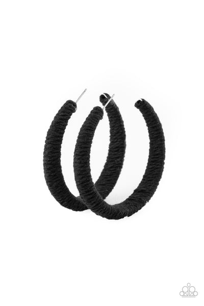 Paparazzi TWINE and Dine - Black Earrings