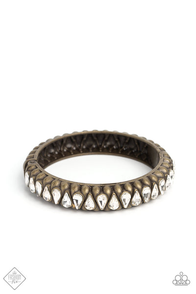 Paparazzi Crafted Coals - Brass Hinged Bracelet
