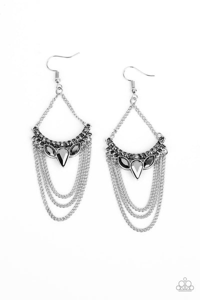 Paparazzi Burst Into Tiers Silver Earrings